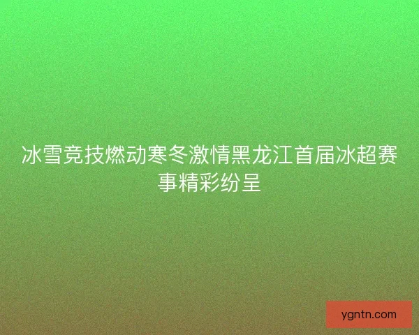冰雪竞技燃动寒冬激情黑龙江首届冰超赛事精彩纷呈
