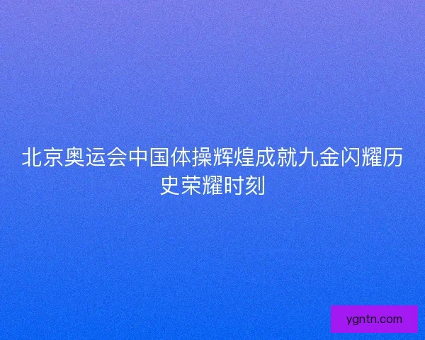 北京奥运会中国体操辉煌成就九金闪耀历史荣耀时刻